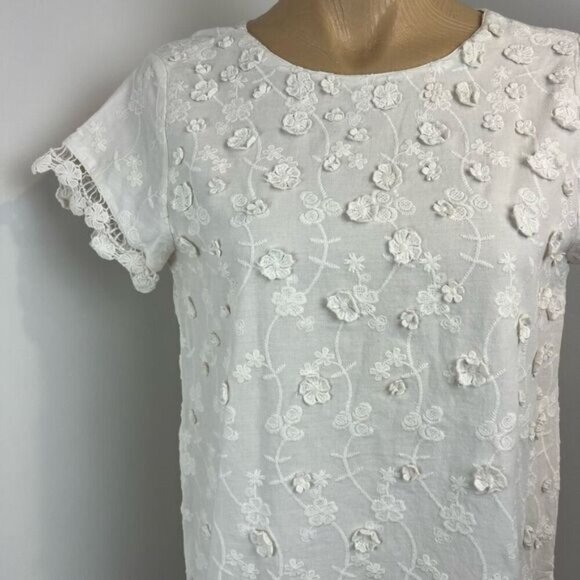 Zara Basic Collection Women’s Medium White Floral Lace Cottagecore Midi Dress - Picture 4 of 15